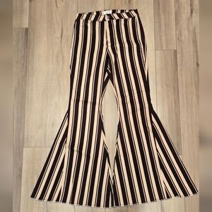 Shyanne Womens Flare Bell Bottom Striped Tall Jeans Size 31
